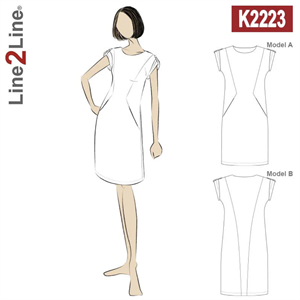 Line2Line snitmønster - K2223 Kjole med grafisk snit og lommer